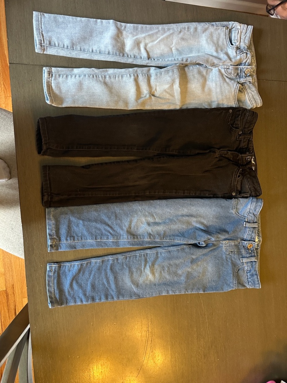 Cat & Jack Girls Jeans Trio - Light Blue, Black, Medium Blue